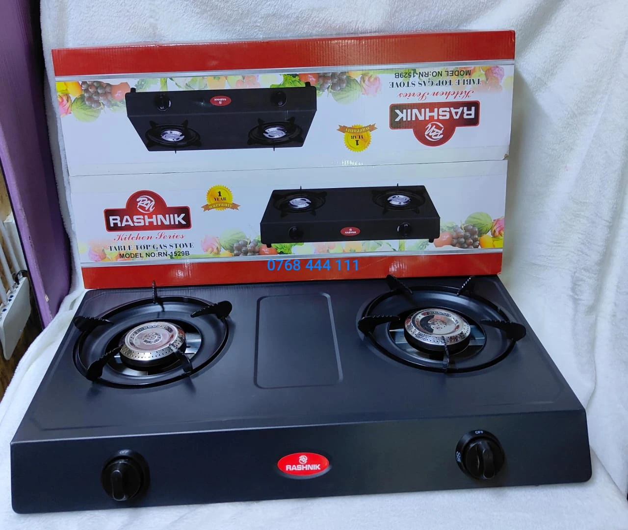 Rashnik RN-1529B Table Top Double Burner Gas Stove