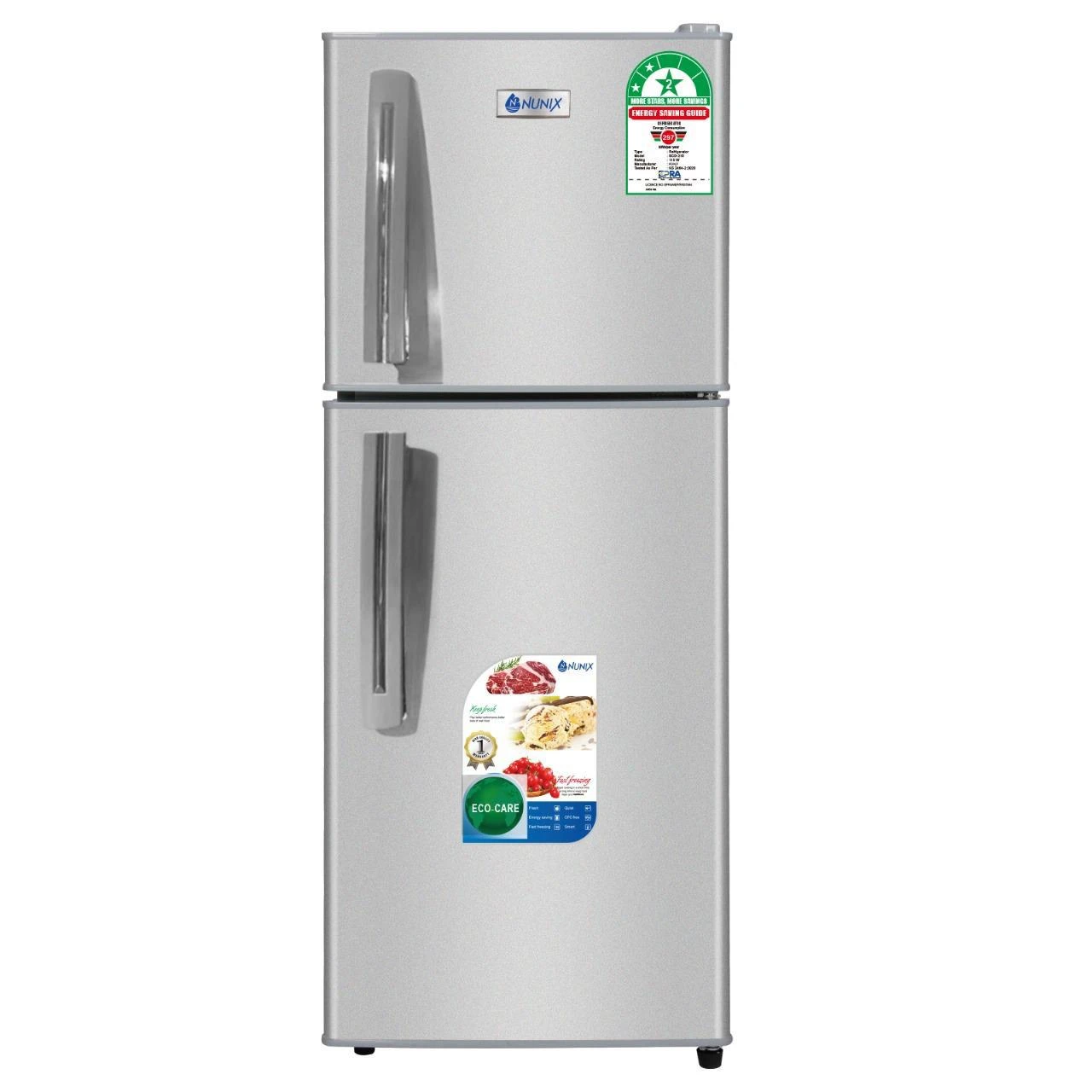 Nunix 210L Double Door Refrigerator (BCD-210) – Sleek, Energy-Efficient Cooling for Modern Living